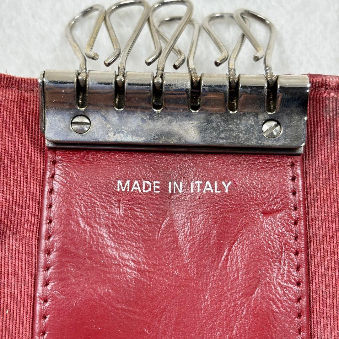 正規品 CHANEL マトラッセ ラムレザー シルバー金具 キーケース レッド