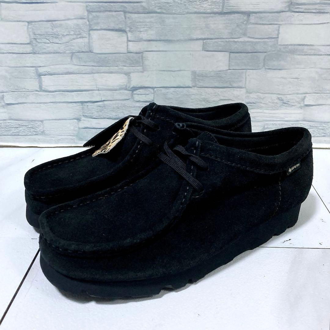 未使用 クラークス ワラビーブーツ ゴアテックス 25.5 スエード ブラック