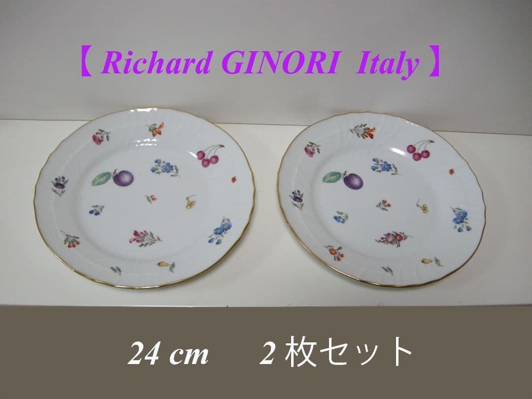 【リチャードジノリ】 イタリアの陶磁器GINORI 24cm プレート2枚セット