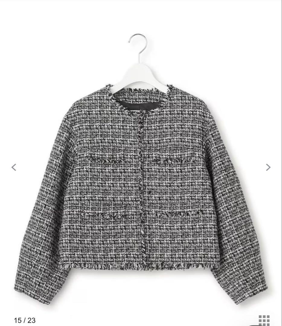 【新品】【VERYコラボ 】ファンシーツイード ジャケット　ブラック×ホワイト