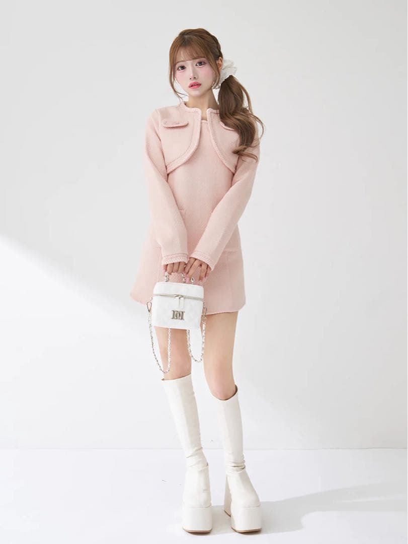 Darich ツイードアンサンブルノースリミニワンピ