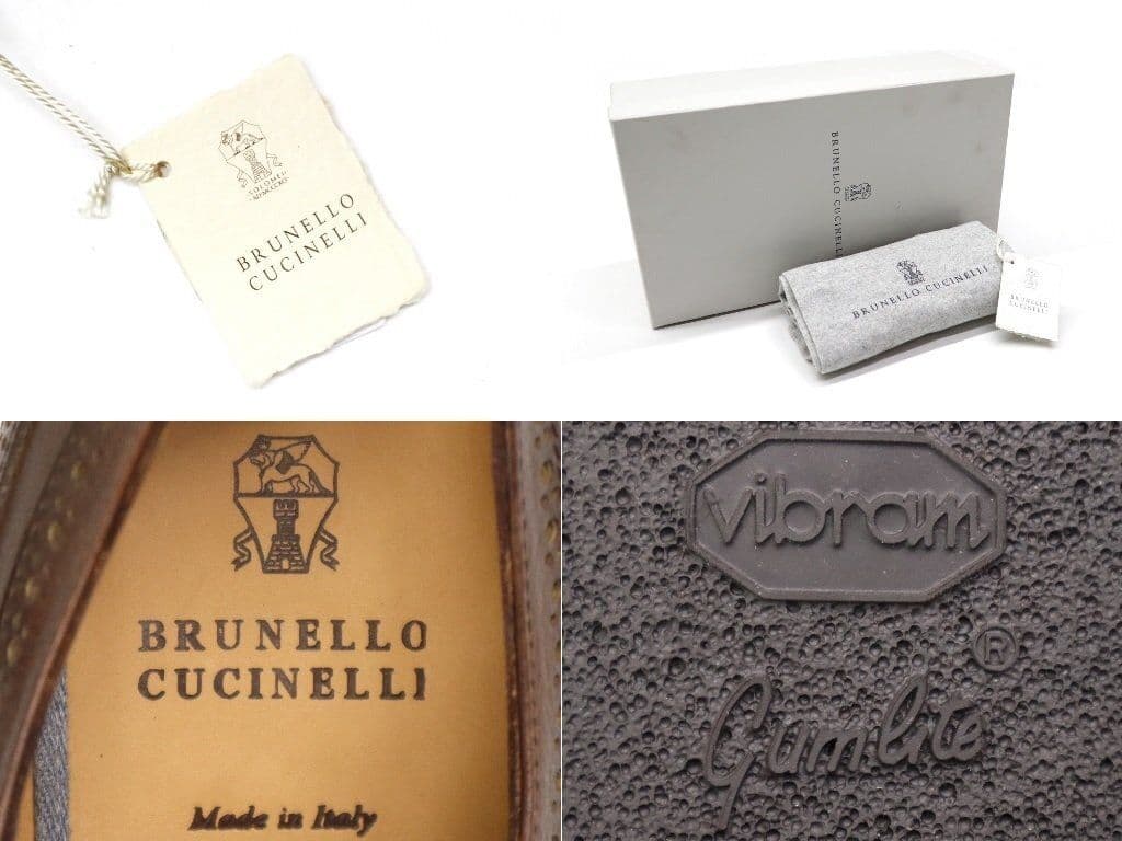 ■新品24万!ブルネロクチネリ／カーフレザーダービーシューズ 44（29cm）茶