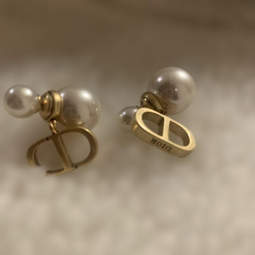 Dior パール ゴールド スタッドピアスディオールヴィンテージ風ゴールド