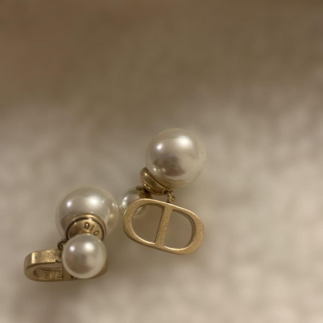 Dior パール ゴールド スタッドピアスディオールヴィンテージ風ゴールド