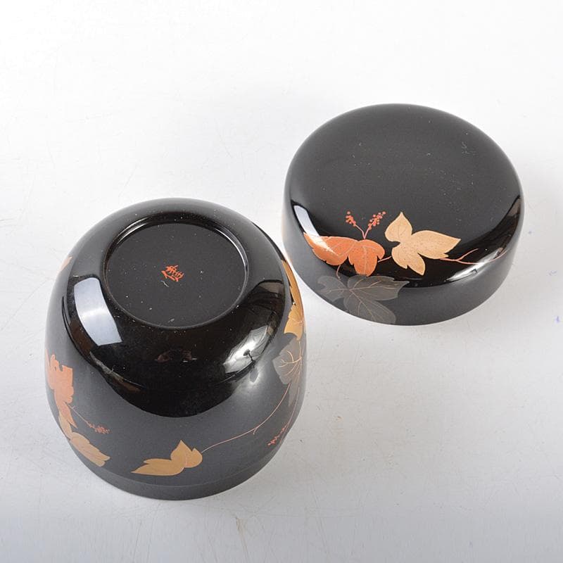 Gojyo　茶道具　健銘　金蒔絵葉文　棗　時代箱　V　R5535