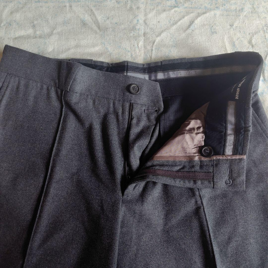 値下げ 12日迄☆GIORGIO ARMANI ワイドスラックス グレー 50