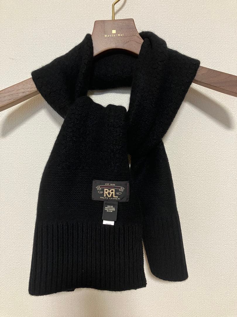 極美品　RRL Ralph Lauren カシミヤマフラー 黒