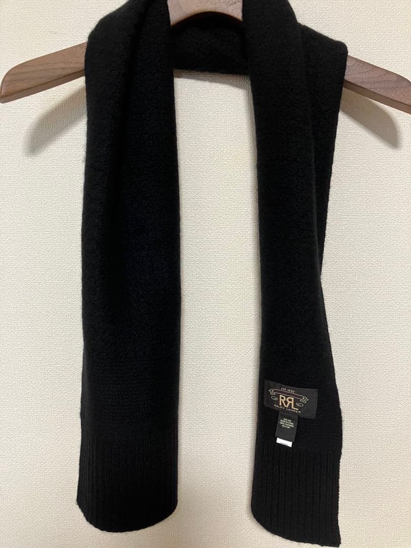 極美品　RRL Ralph Lauren カシミヤマフラー 黒