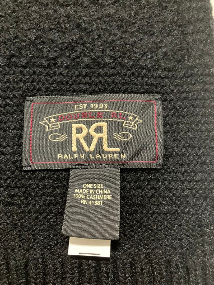 極美品　RRL Ralph Lauren カシミヤマフラー 黒