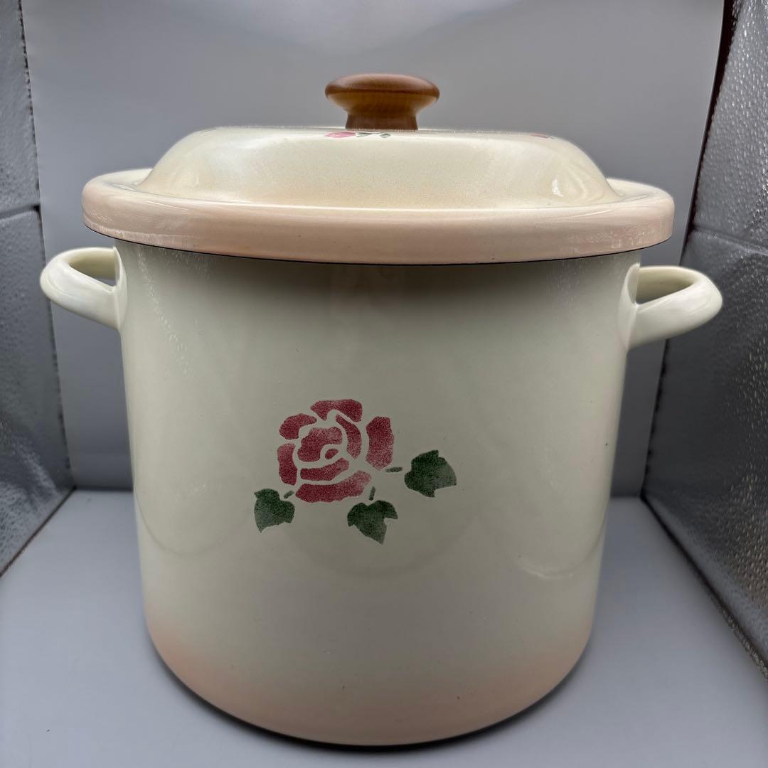 マニーローズ　琺瑯ストッカー　ライス　イマン　薔薇　ローズ　収納缶