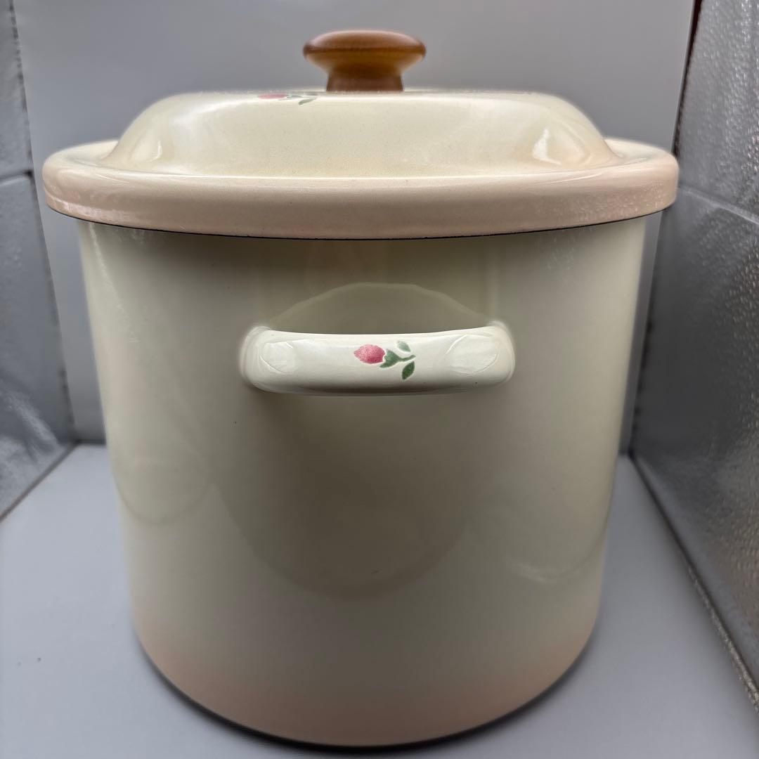 マニーローズ　琺瑯ストッカー　ライス　イマン　薔薇　ローズ　収納缶