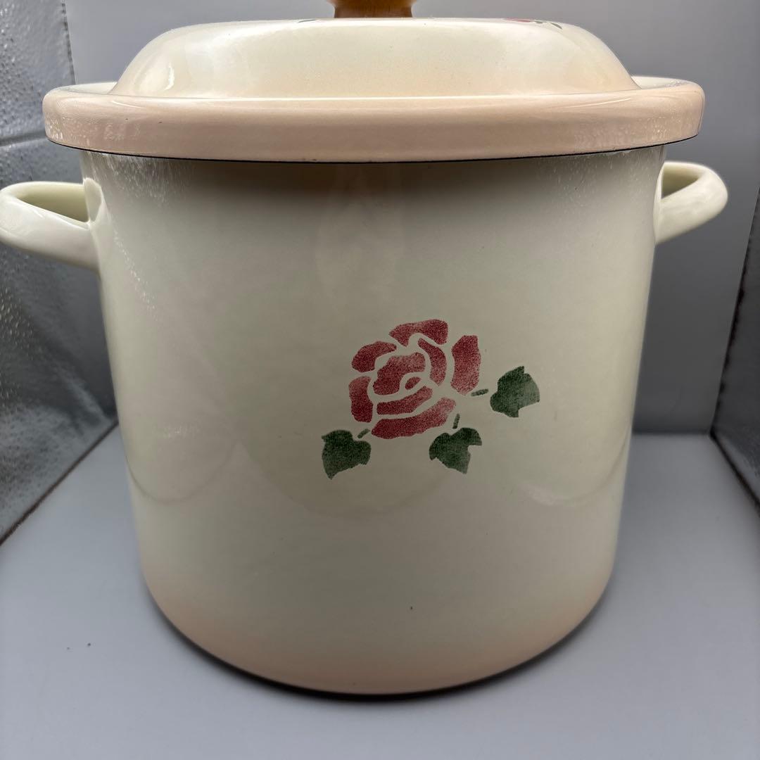 マニーローズ　琺瑯ストッカー　ライス　イマン　薔薇　ローズ　収納缶