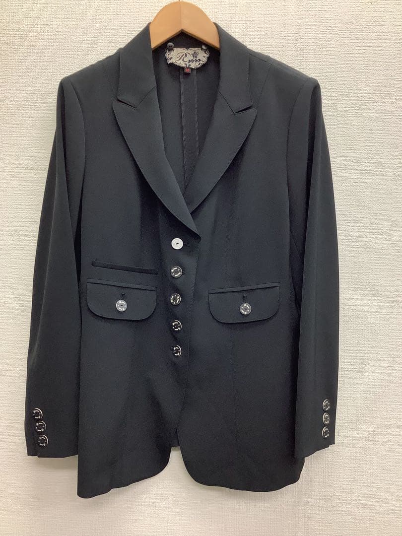 【美品‼︎】Rossa ロッサ 着脱可レース襟 テーラードジャケット L ブラック