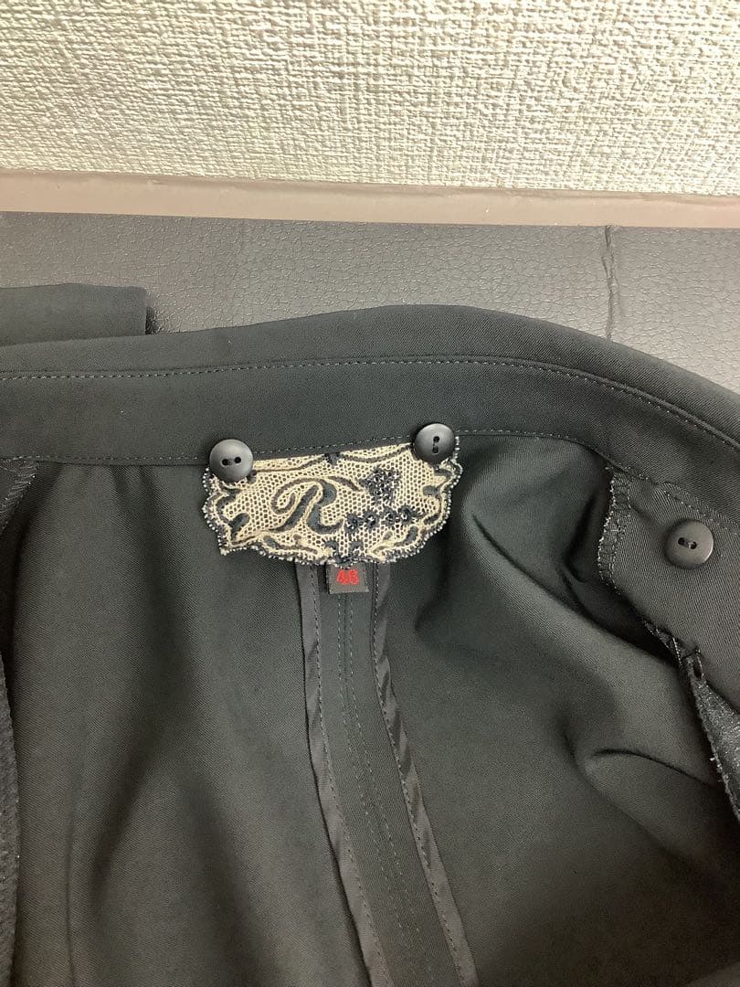 【美品‼︎】Rossa ロッサ 着脱可レース襟 テーラードジャケット L ブラック