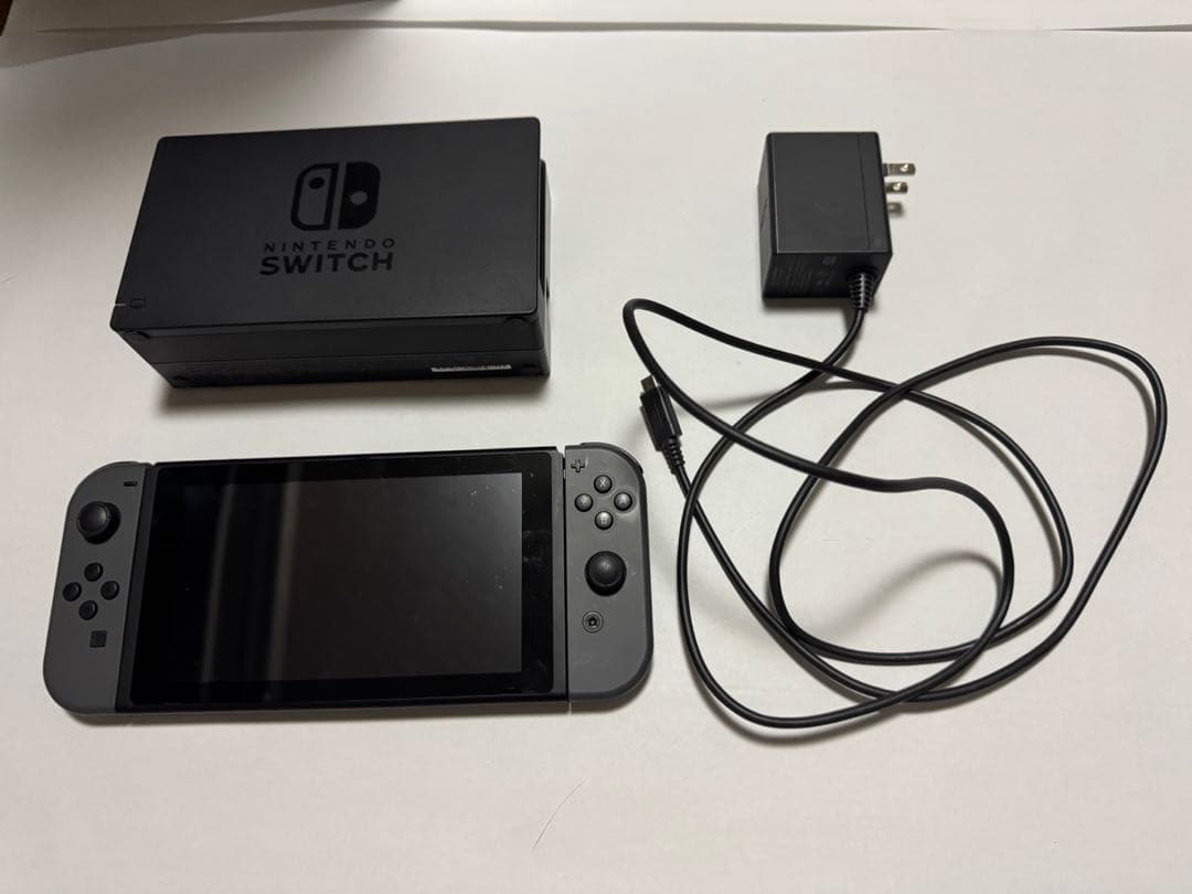 (ジャンク)Nintendo Switch 本体 グレー アダプタ・スタンド付属