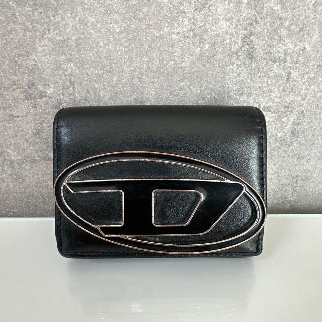 DIESELブラックレザー 三つ折り財布