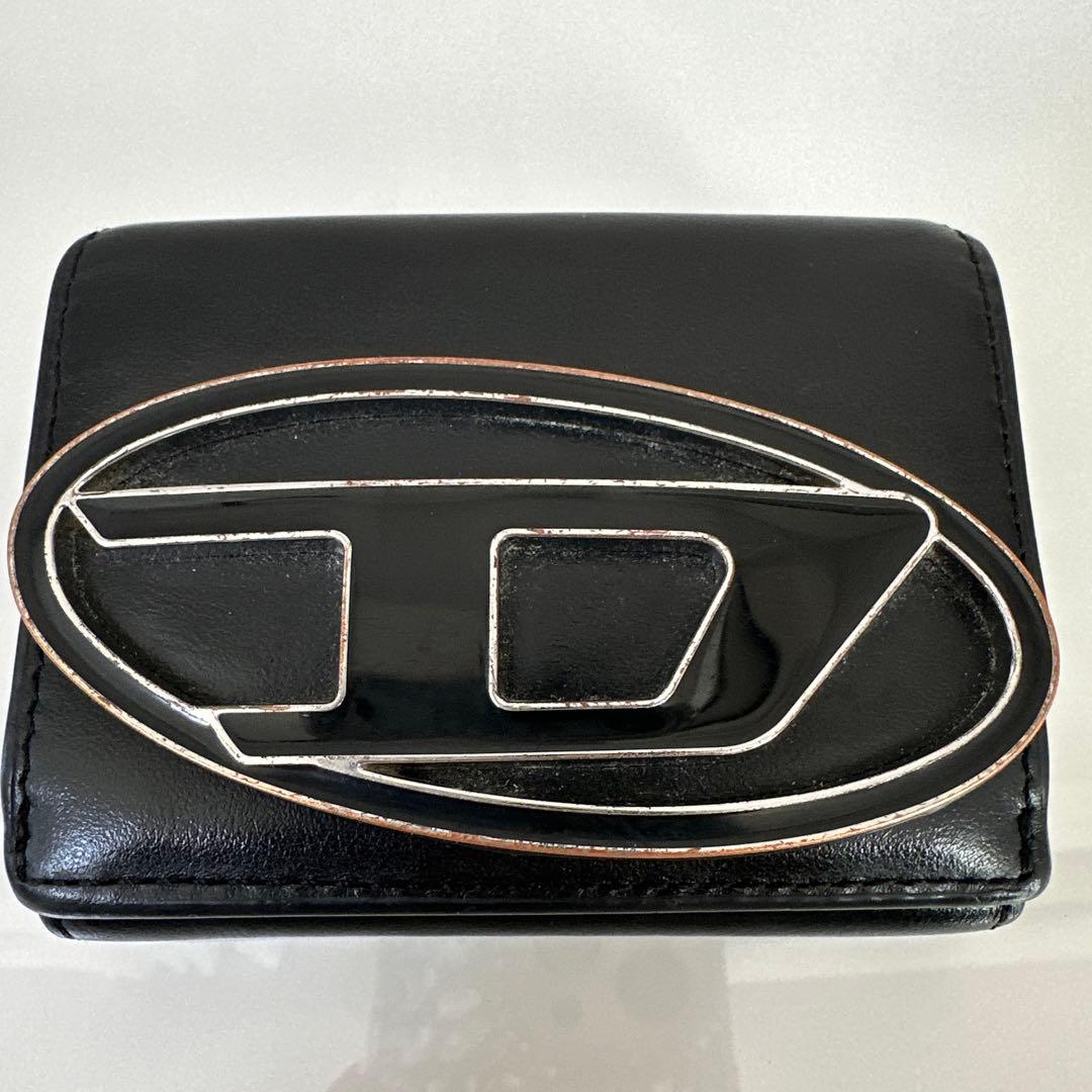 DIESELブラックレザー 三つ折り財布