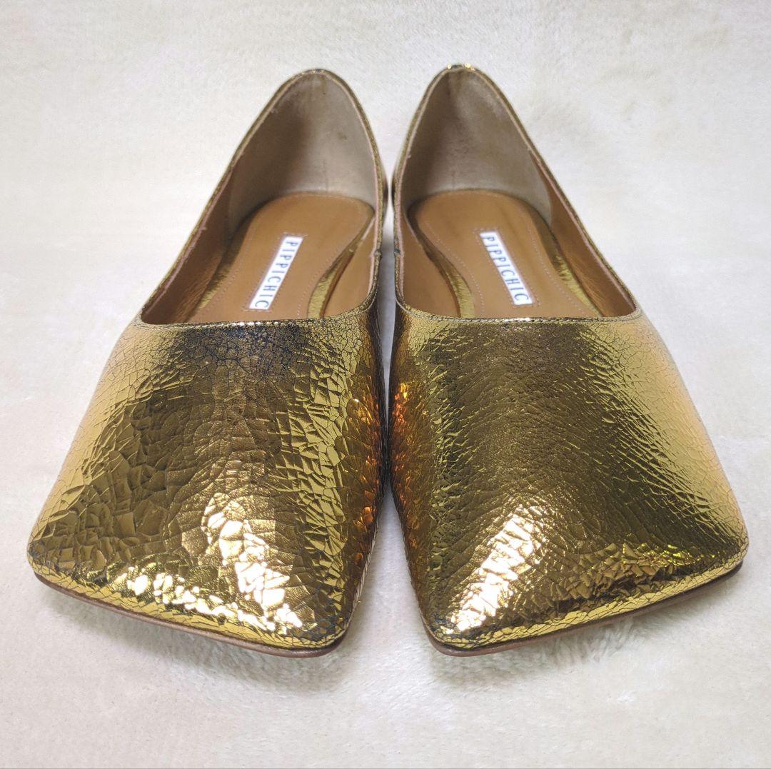 PIPPICHIC✨【美品】スクエアトゥ フラットシューズ　パンプス　23.5