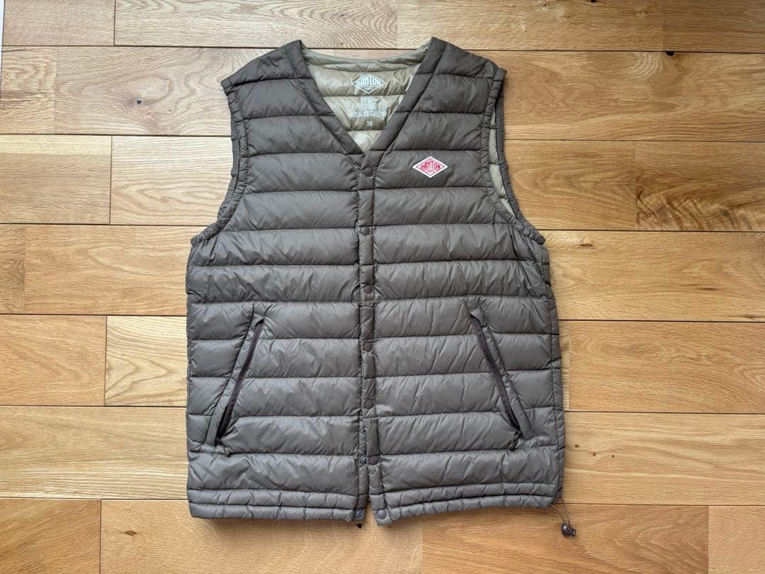 danton ブラウン キルティングダウンベスト 38