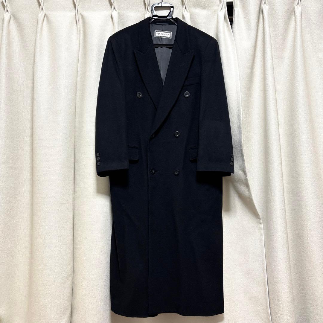 VIA NUOVA チェスターコート　ロング　ピュア　カシミヤ100%　ダブル