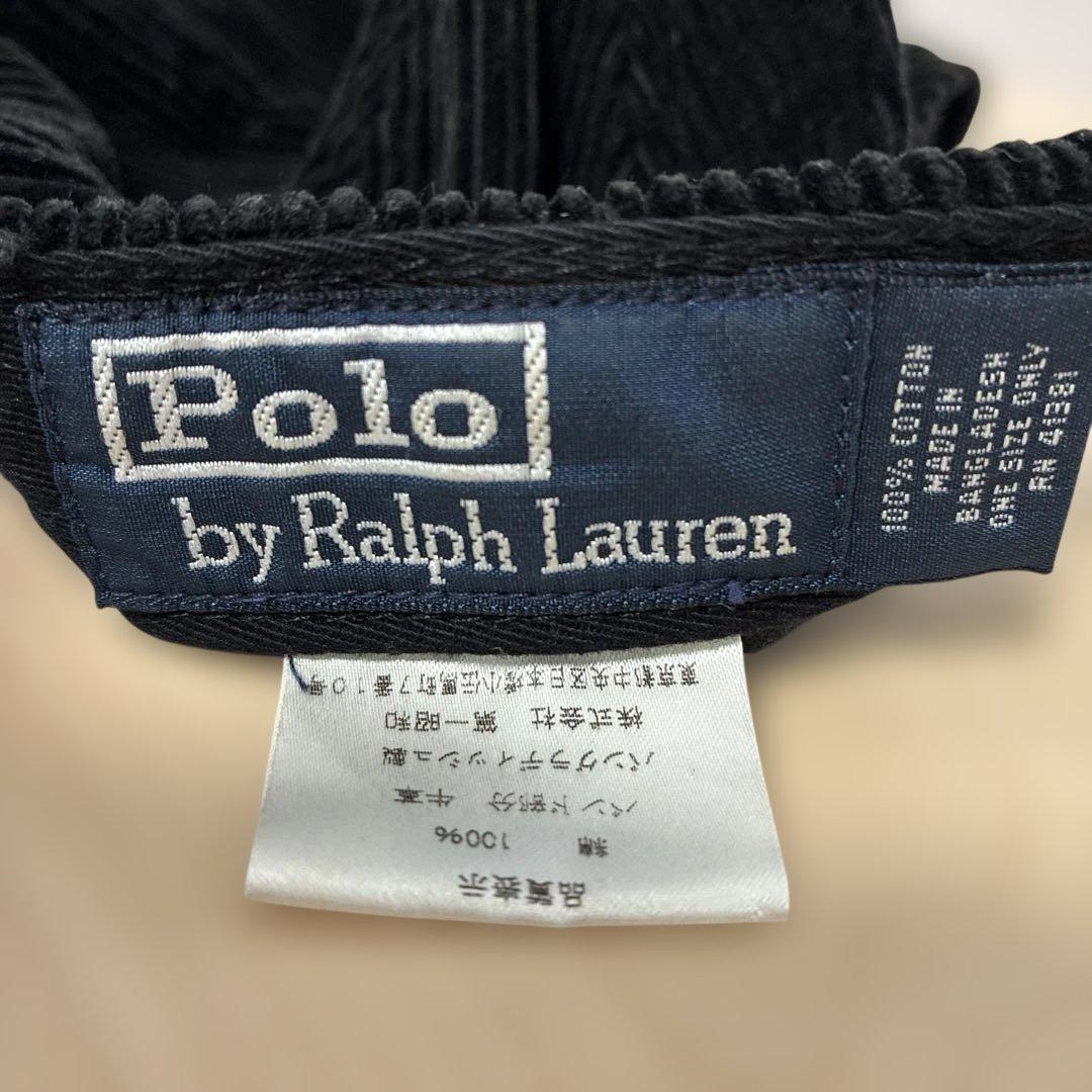 ラルフローレン　コーディロイキャップ　太畝　黒