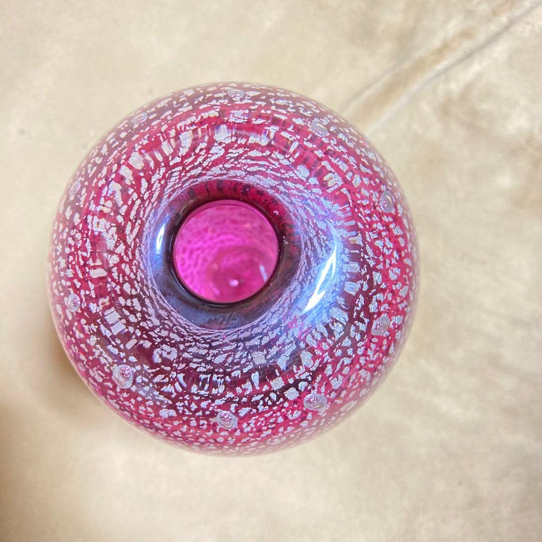 超希少品　サイン有り 現代の名工 黒木国昭 銀彩泡入花器 一輪挿し