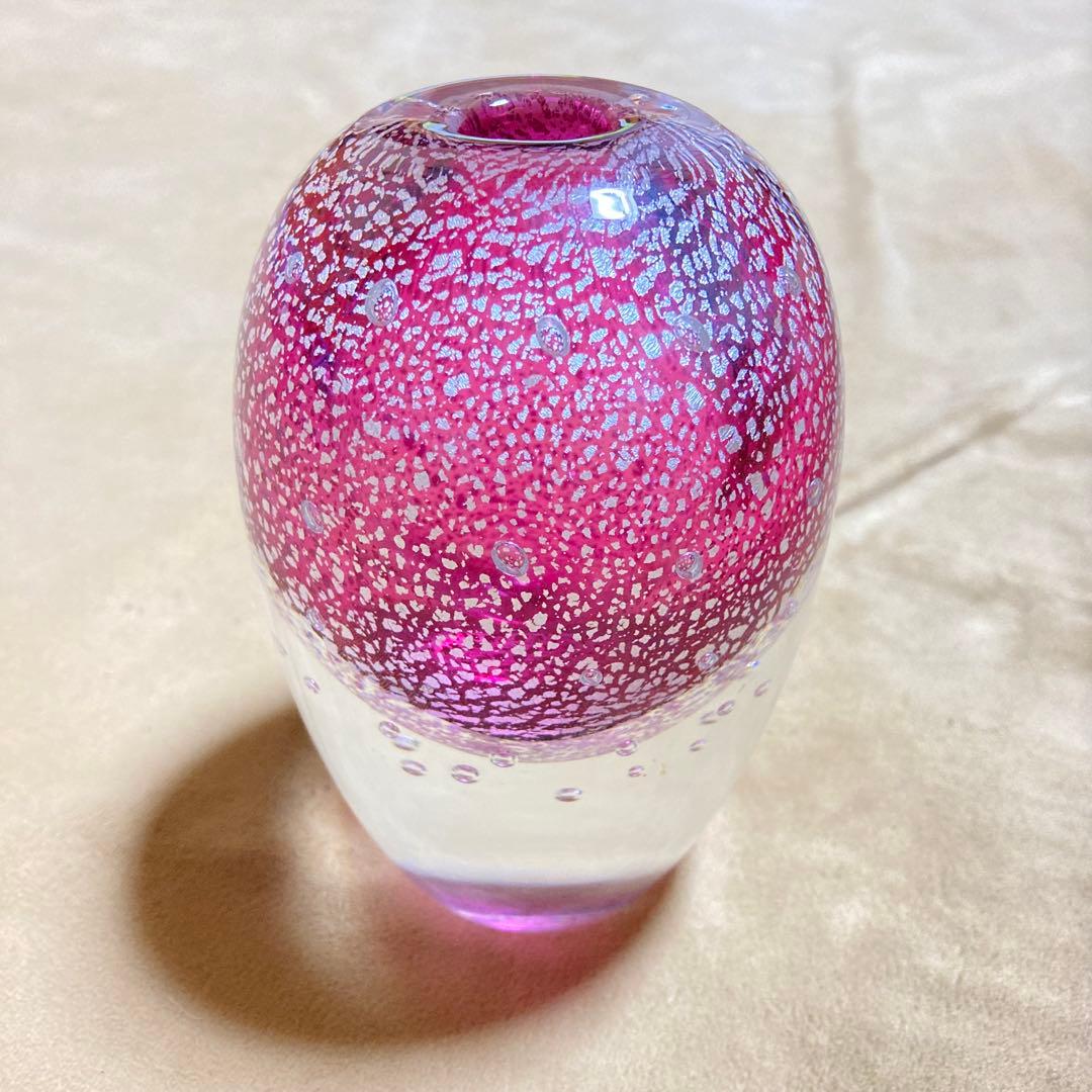 超希少品　サイン有り 現代の名工 黒木国昭 銀彩泡入花器 一輪挿し