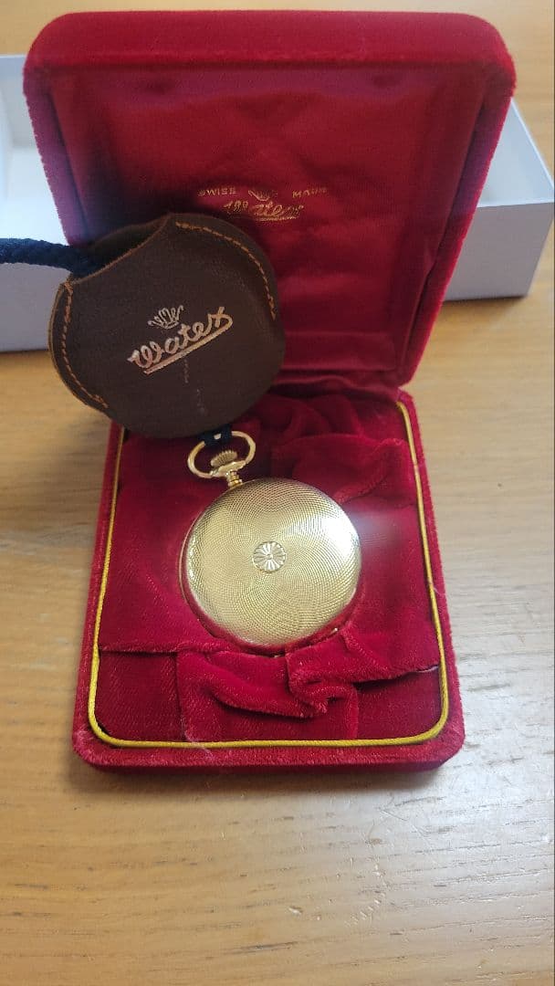 watex ゴールド 懐中時計 ケース付き