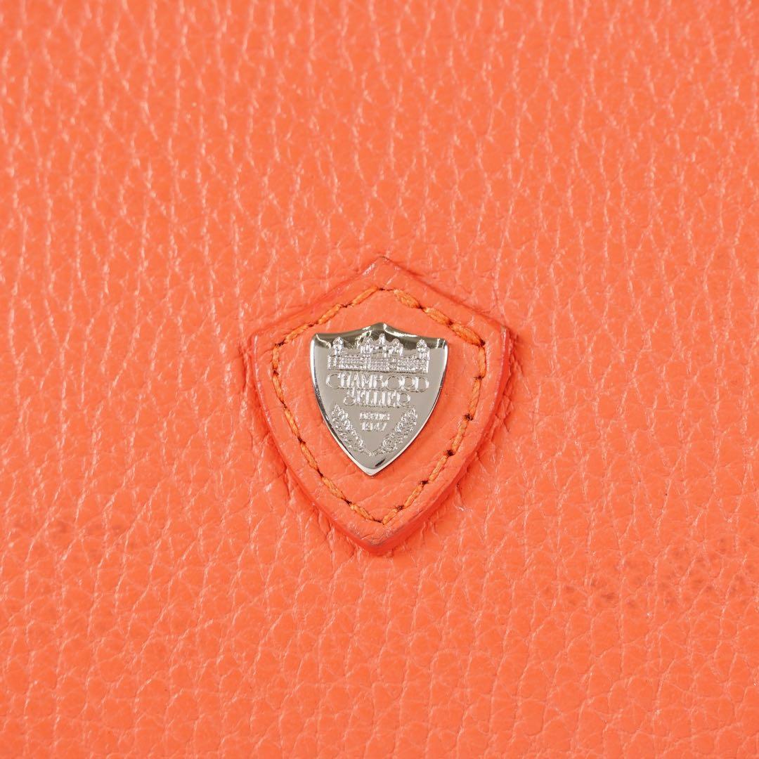 【美品✨】シャンボール・セリエ 長財布 ラウンドファスナー レザー オレンジ