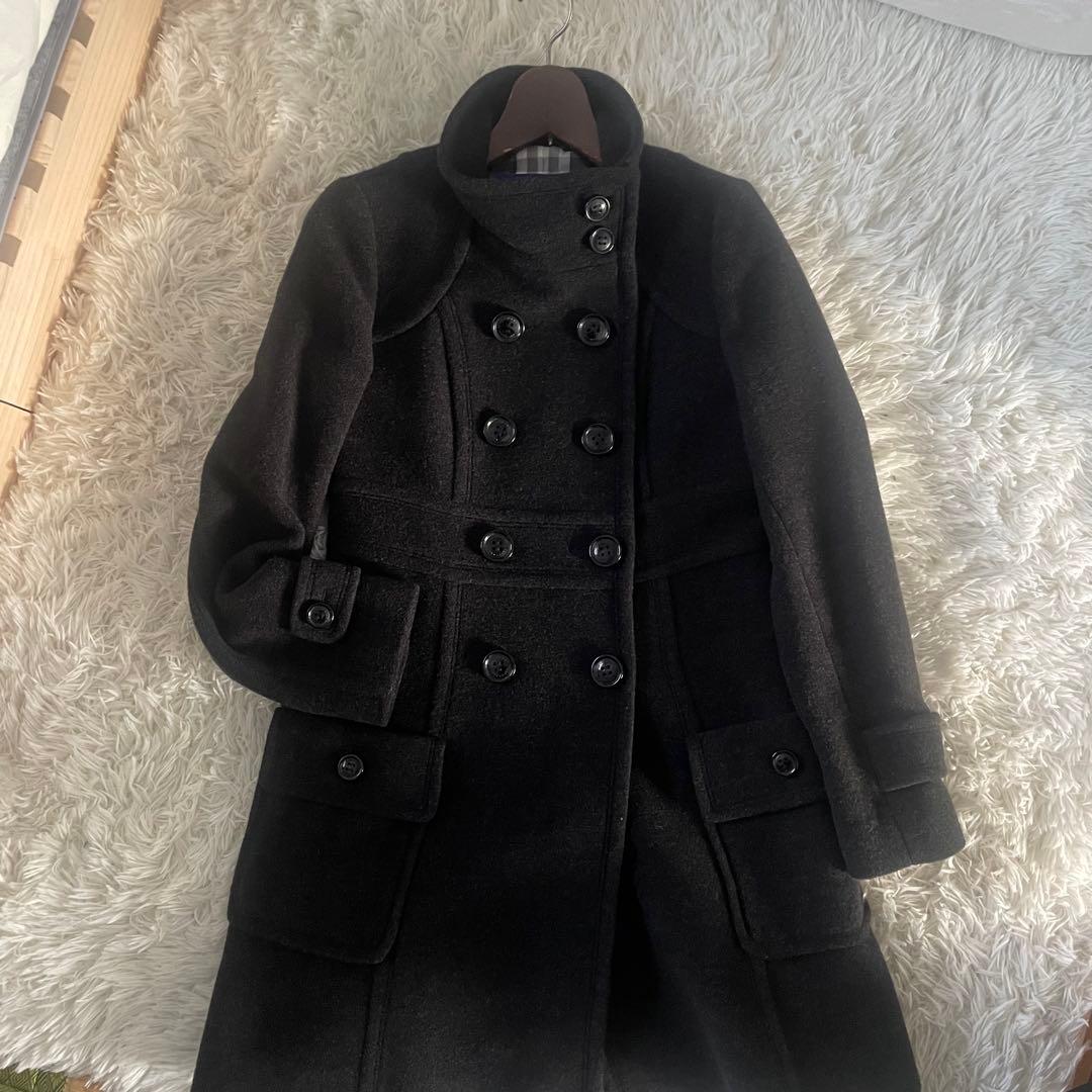 【値下げ交渉可】バーバリーロンドンブルーレーベル　コート　モヘヤ混　ノバチェック