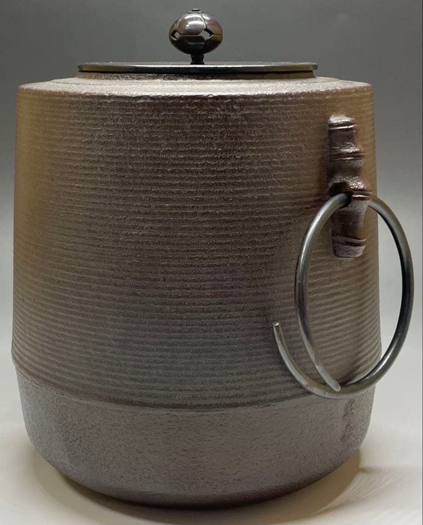 人間国宝　高橋敬典　筒糸目釜　釜釻　共箱　作歴書　W487