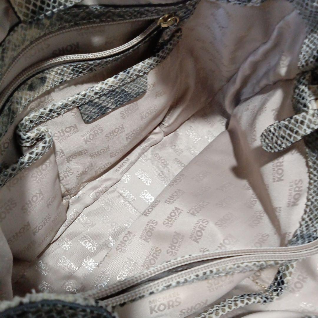 マイケルコース　パイソン本革レザー型押しトートゴールド金具　【未使用】