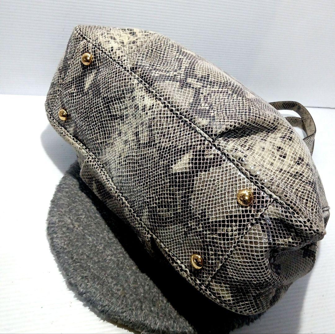 マイケルコース　パイソン本革レザー型押しトートゴールド金具　【未使用】