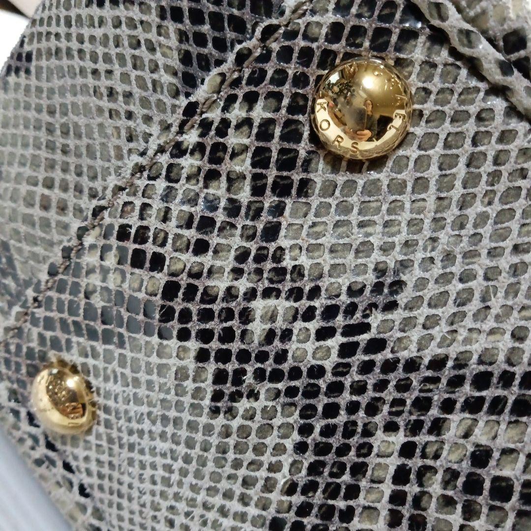 マイケルコース　パイソン本革レザー型押しトートゴールド金具　【未使用】