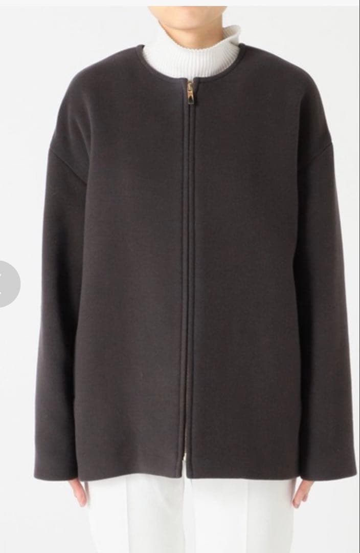 【新品】NOBLE ショートコート　MTRカラーレスジップ　グレーサイズ36