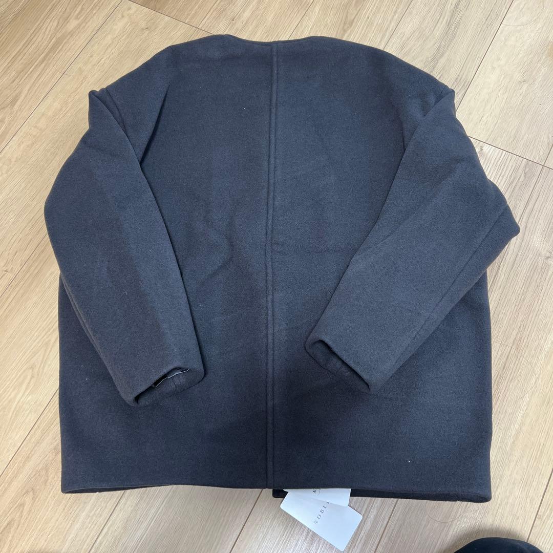 【新品】NOBLE ショートコート　MTRカラーレスジップ　グレーサイズ36