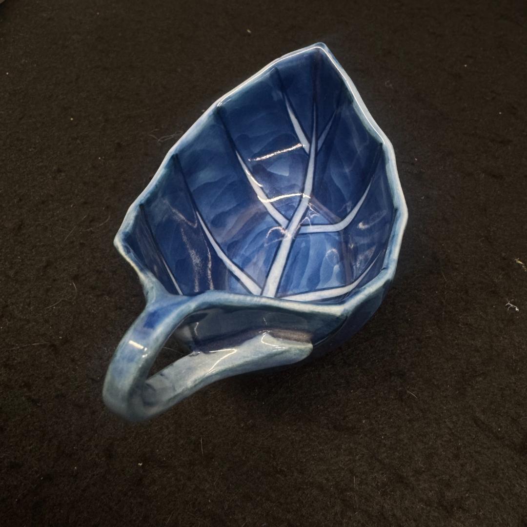 日本の名窯　源右衛門　染付濃文　葉形付出し揃　六客