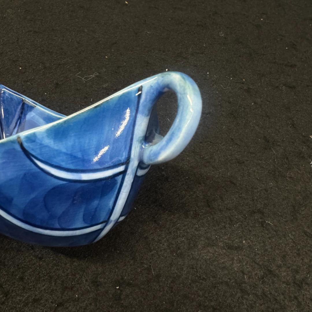 日本の名窯　源右衛門　染付濃文　葉形付出し揃　六客