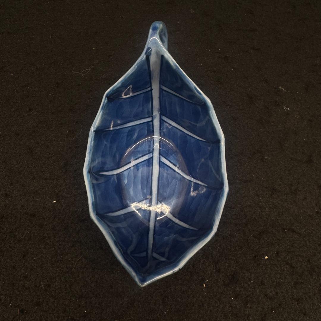 日本の名窯　源右衛門　染付濃文　葉形付出し揃　六客