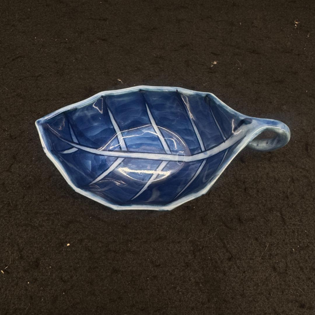 日本の名窯　源右衛門　染付濃文　葉形付出し揃　六客