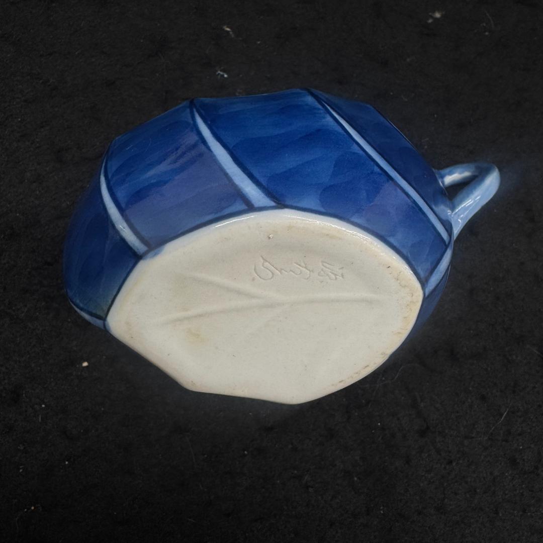 日本の名窯　源右衛門　染付濃文　葉形付出し揃　六客