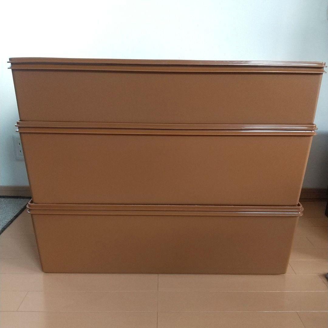 タッパーウェア ロングスーパーケース 大型衣装ケース３個セット(深型2 薄型1)