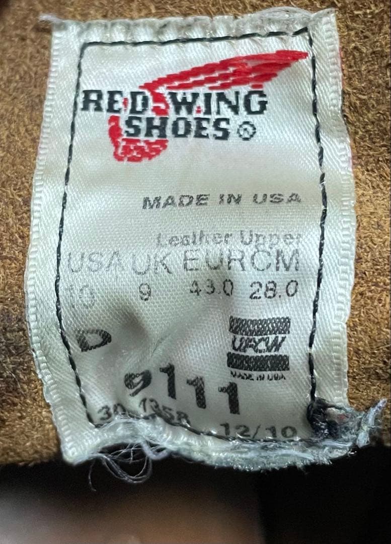 レッドウイング 9111 ファクトリーセカンド