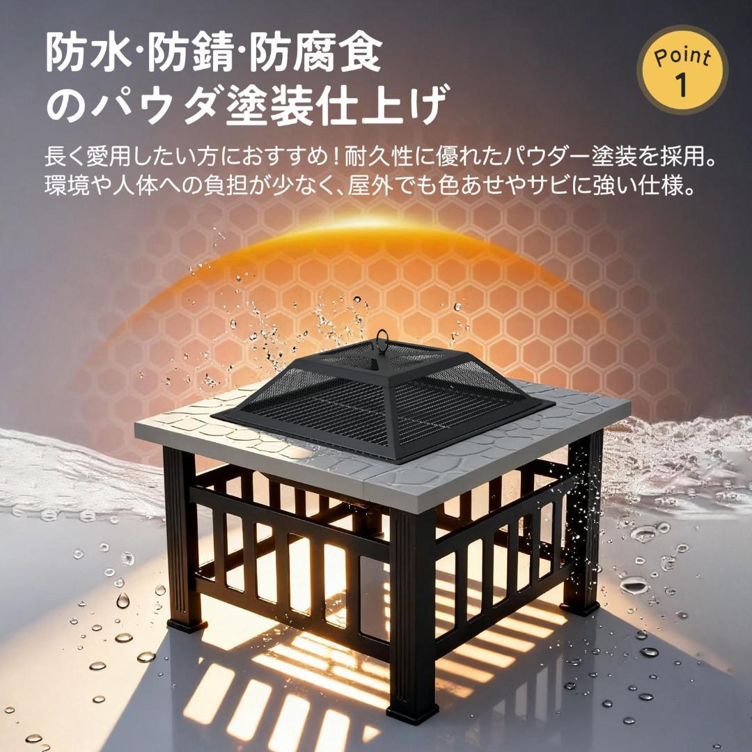 焚き火台 ファイヤーピット BBQコンロ 大型 バーベキューコンロ キャンプ