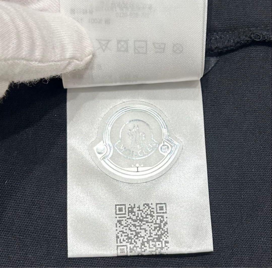 【極美品】モンクレール 刺繍ロゴ Tシャツ カットソー 半袖 黒 M