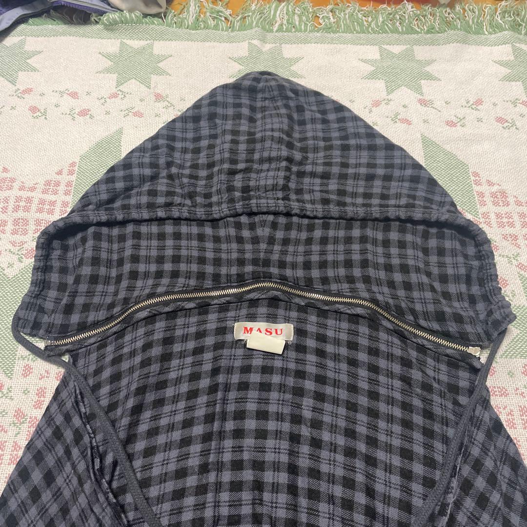 小物 MASU 23SS PLAID HOOD SCARF(GRAY)