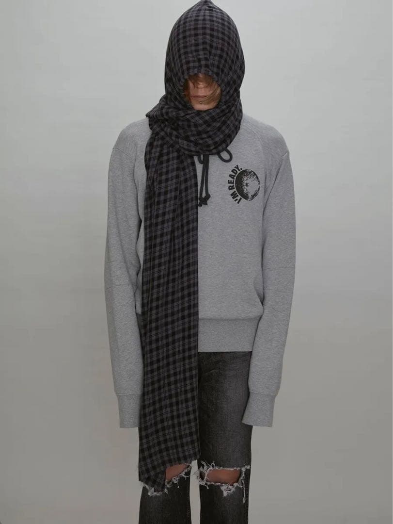 小物 MASU 23SS PLAID HOOD SCARF(GRAY)