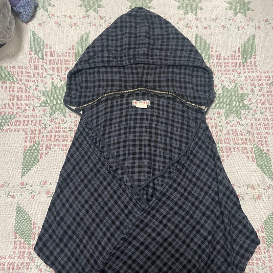 小物 MASU 23SS PLAID HOOD SCARF(GRAY)