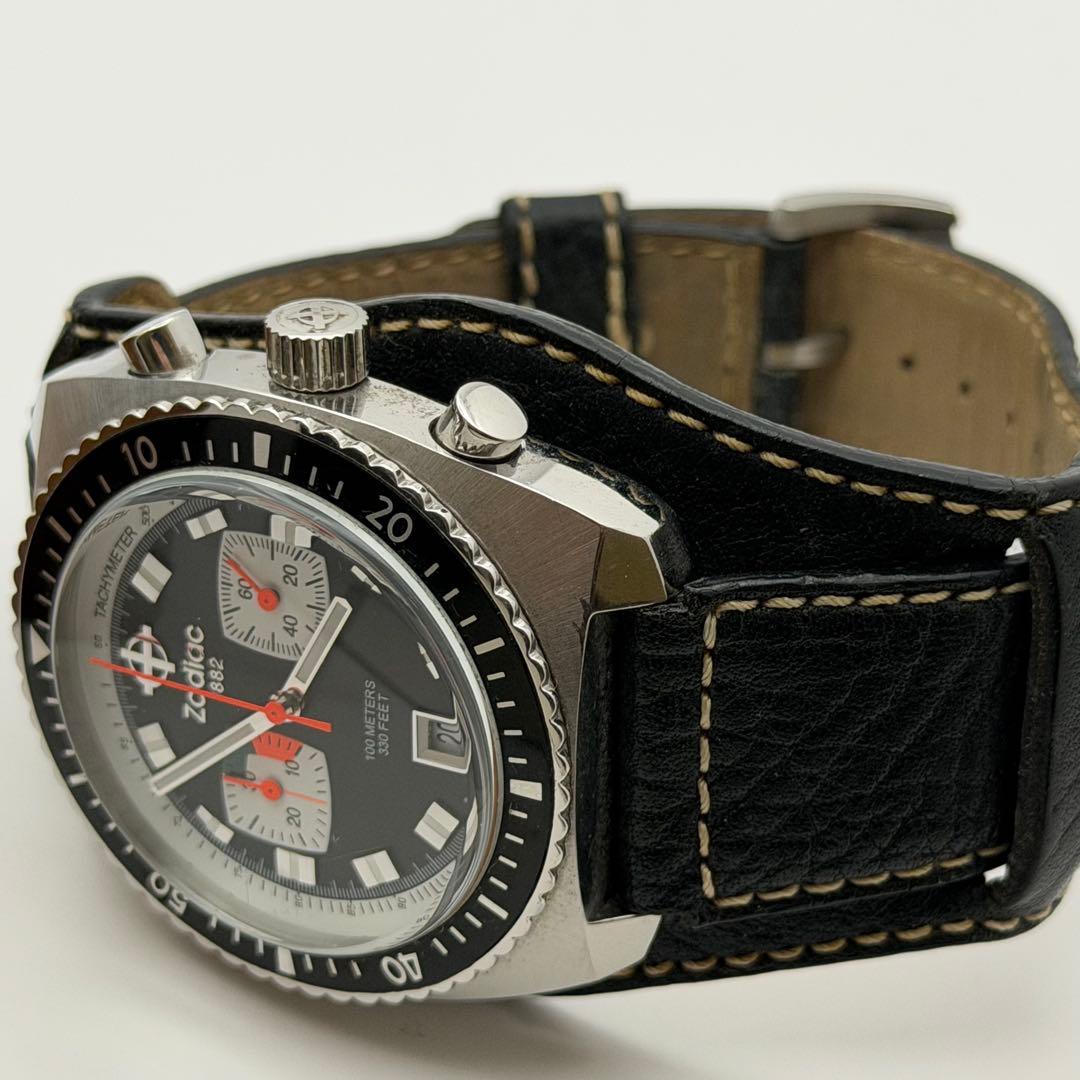 【希少】ゾディアック　ZO2216 シードラゴン　クォーツ　ブラック　クロノ