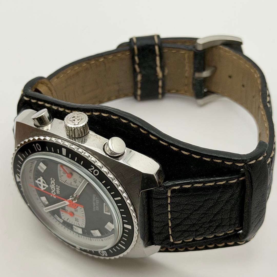 【希少】ゾディアック　ZO2216 シードラゴン　クォーツ　ブラック　クロノ